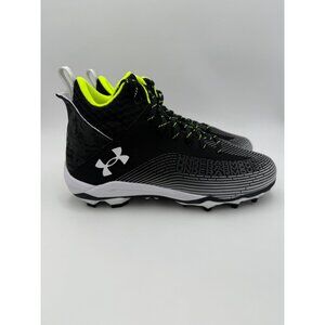 Size 9 - Under Armour Hammer MC 2.0 Black White Lace-Up Football Cleats